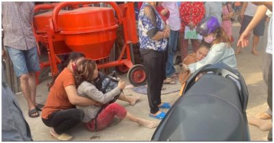 Video người thân khóc, đứng không vững bên thi thể nữ sinh lớp 11 bị xe tải kéo lê