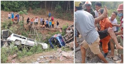 Video xe container gây tai nạn khi đổ đèo khiến 5 ôtô rơi xuống vực, nhiều người la hét kêu cứu