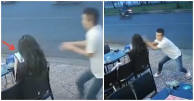 Video cô gái đang ngồi ăn, bất ngờ bị nam thanh niên đi từ phía sau giật iPhone 12 Pro Max