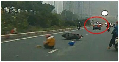 Video xe ôtô lạng lách, tông ngã người đi đường rồi… tăng ga bỏ chạy