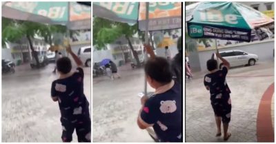Video góc đáng yêu: Trời mưa, cô bán nước lấy ô che sạp đưa các bạn sinh viên vào lớp cho kịp giờ thi