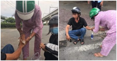 Chăm sóc người dưng gặp nạn trên đường ân cần như mẹ với con, người phụ nữ còn dặn lời xúc động
