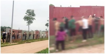 Video người dân dùng chất bẩn ngăn cản việc xây dựng ở khu đô thị vì chưa nhận đền bù