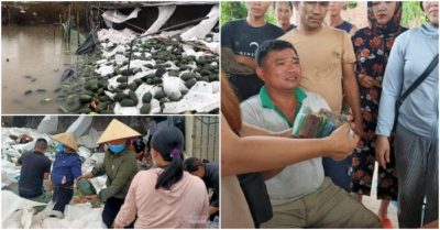 Video: Người dân Quảng Bình lội bùn gom 30 tấn dưa hấu bán giúp tài xế