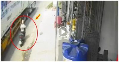 Video cố vượt xe container đã xi nhan xin đường, người phụ nữ nhận kết cục đau đớn