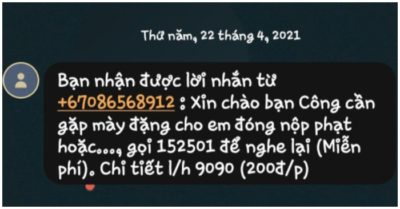 Giả danh CSGT gửi tin nhắn ‘phạt nguội’ để chiếm đoạt tài sản của người dân