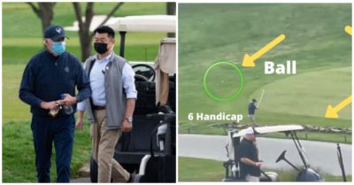 Video: Ông Biden phát golf ngược hướng 180 độ