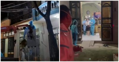 Bắc Giang: Điều xe thang cưỡng chế đi cách ly người phụ nữ F1 cố thủ trên tầng 3