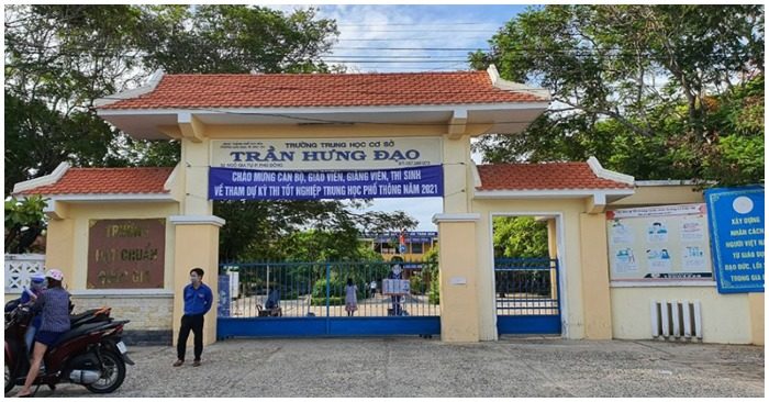 Điểm thi Trường THCS Trần Hưng Đạo phải hủy do Covid-19 (ảnh chụp màn hình trên báo Pháp Luật TP HCM).