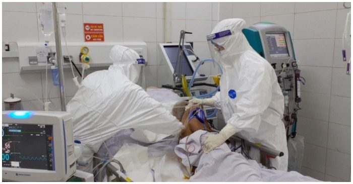 Khu vực điều trị bệnh nhận Covid-19 nặng và nguy kịch tại Bệnh viện Phổi Đà Nẵng (ảnh chụp màn hình trên báo Thanh Niên).