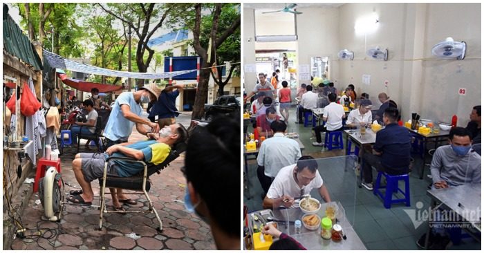 Dịch vụ cắt tóc và ăn uống lại bị tạm dừng sau hơn 2 tuần được hoạt động trở lại (ảnh chụp màn hình trên báo Vnexpress/Vietnamnet).