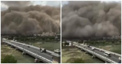 Video: Khoảnh khắc bức tường cát cao 100m ‘nuốt chửng’ thành phố Trung Quốc