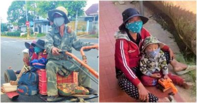 Hết lương thực, gia đình nghèo tự chế máy cày về quê tránh dịch