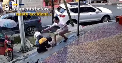 Video: Bố phản xạ như chớp cứu con trai chơi ô tô điện thoát ngã xuống bậc thang