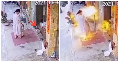 Video đứng xem nướng mực bằng cồn, hai mẹ con bị bắt lửa vào người