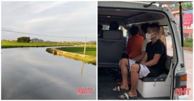 2 thanh niên chèo thuyền từ vùng dịch sang sông uống bia