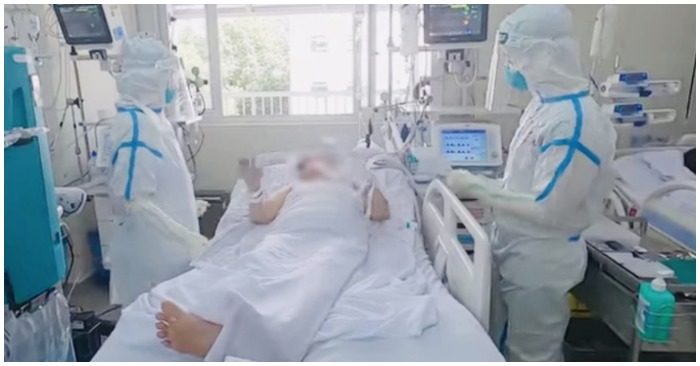 Nhiều bệnh nhân Covid-19 nặng có chỉ định sử dụng máy thở (ảnh minh họa chụp màn hình trên báo Người Lao Động).