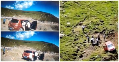 Video: Cả gia đình ở Trung Quốc nhảy khỏi chiếc xe lao xuống vực, một cô gái bị kẹt lại