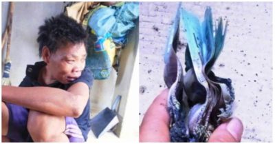 Vợ chồng nghèo ứa nước mắt khi thấy 250 triệu đồng giấu trong xô bị cháy quăn queo