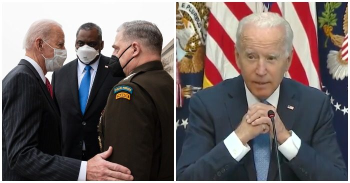 Tổng thống Mỹ Joe Biden nói rất tin tưởng Tướng Mark Milley dù ông này bị nghi ngờ thân Trung Quốc (ảnh chụp màn hình video).