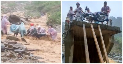 Clip giúp người đàn ông thoát khỏi khoảnh khắc sinh tử, xe và người suýt bị dòng nước lũ cuốn đi