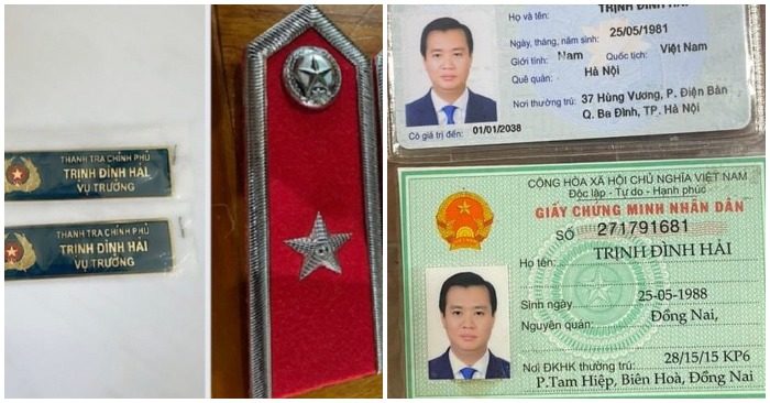 Người đàn ông tự xưng Vụ trưởng Thanh tra Chính phủ đi công tác tại thành phố Biên Hòa, tỉnh Đồng Nai (ảnh ghép từ PLO).