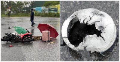 Hai người đi xe máy trên đường ở Hà Nội bị sét đánh tử vong