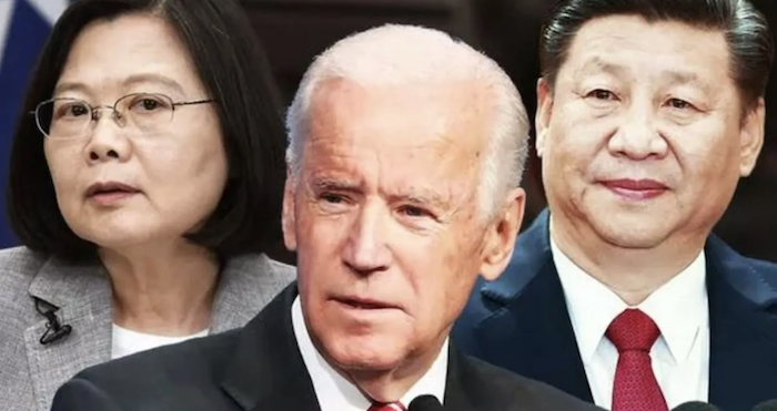 Tổng thống Đài Loan Thái Anh Văn; Tổng thống Mỹ Joe Biden; Chủ tịch Trung Quốc Tập Cận Bình (ảnh chụp màn hình Asia Times).