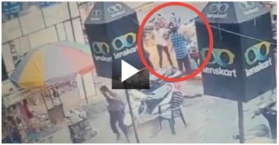 Video đường dây điện cao thế bị đứt rơi trúng 4 người đang đứng mua đồ ăn