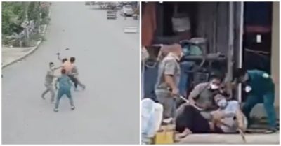 Xôn xao đoạn clip dân quân, dân phòng xô xát với 2 người dân