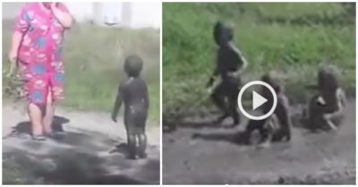 Video đứa trẻ vui sướng khi xin được mẹ tắm bùn cùng bạn khiến bao người mỉm cười, nhớ lại tuổi thơ