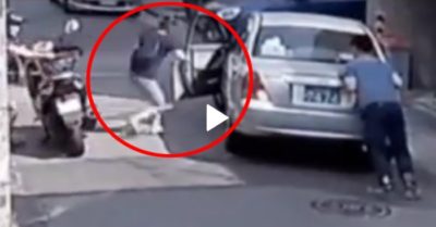 Clip: Thảm hoạ khi phụ nữ giúp khống chế xe ôtô bị trôi lùi