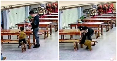 Video: Bố phản xạ kịp thời cứu con ngồi trên ghế thoát cú ngã đau