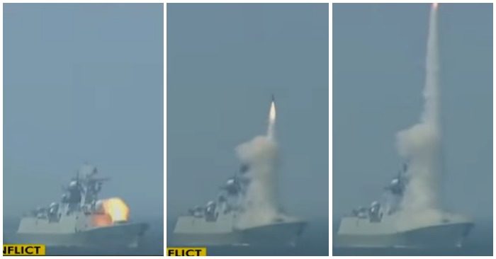 Việc Trung Quốc bắn tên lửa siêu thanh qua Biển Đông là điều đáng lo ngại. Ảnh chụp màn hình video Youtube về một vụ phóng tên lửa của Trung Quốc ở trên biển.