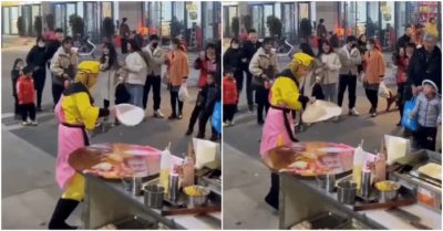 Clip: Tôn Ngộ Không xoay bánh điêu luyện trên phố hút khách xem