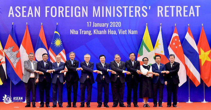 Các bộ trưởng ngoại giao ASEAN tham gia hội nghị tại Nha Trang ngày 17/1/2020 (ảnh: ASEAN).