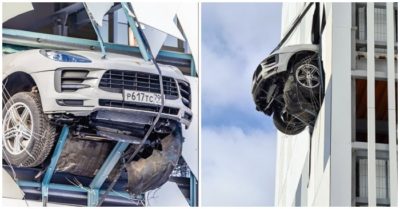 Vận động viên nổi tiếng lái ôtô tông thủng tường từ tầng 4
