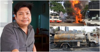 Tài xế kể lại giây phút lái xe bồn đang bốc cháy lao ra khỏi cây xăng