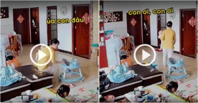Video: Mẹ hốt hoảng tìm con mặc dù đang bế trên tay