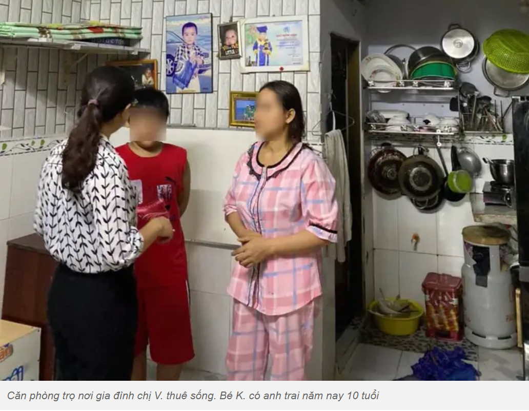 Phòng trọ gia đình chị V. thuê (ảnh chụp màn hình báo Phụ nữ Việt Nam).