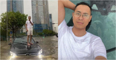 Người đàn ông bỗng nổi tiếng sau bức ảnh đứng trên xe Mercedes giữa khung cảnh đường biến thành sông
