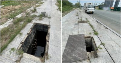 Sau nắp chắn rác, hàng loạt nắp cống gần cầu Thủ Thiêm 2 bị trộm