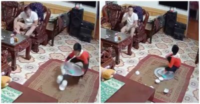 Video: Bố bụm miệng cười khi thấy con làm vỡ chén