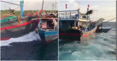 Tàu cá rượt đuổi, đâm chìm tàu bạn, 6 ngư dân rơi xuống biển