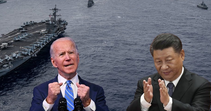 Trung Quốc tập trận ở Biển Đông trong khi Tổng thống Mỹ Joe Biden thăm các nước châu Á vào tháng 5 năm 2022 (ảnh chụp màn hình Youtube).