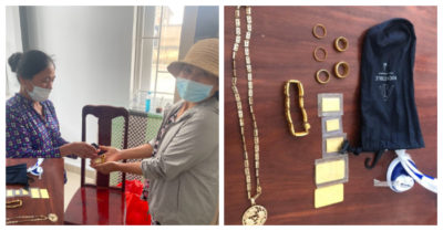 Nhặt được túi vàng hơn 300 triệu đồng nữ lao công trả lại người đánh rơi