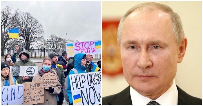 Tổng thống Nga Vladimir Putin đối mặt với những cuộc biểu tình phản đối cuộc xâm lược Ukraine (ảnh: Flickr/Wikimedia Commons).