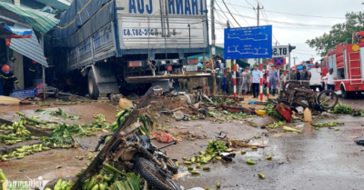 Hiện trường kinh hoàng vụ xe tải đâm chợ chuối khiến 3 người tử vong