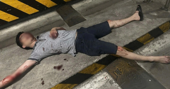 tài xế bị chém.